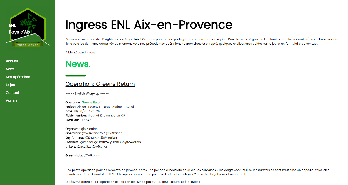 Pays d'Aix Ingress ENL Team Website